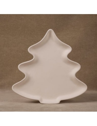 Unglazed Ceramics Sm. Tree Plate 22-Bisque -TO PAINT YOURSELF