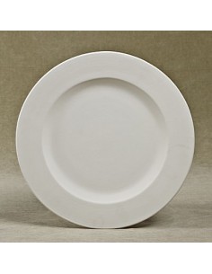 Unglazed Ceramics Rimmed Dinner Plate-Bisque -TO PAINT YOURSELF