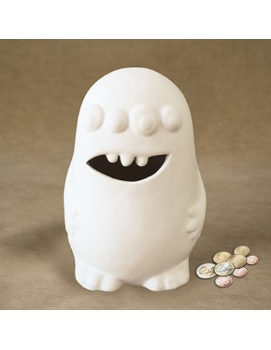 Unglazed Ceramics Monster Money Bank-Bisque -TO PAINT YOURSELF