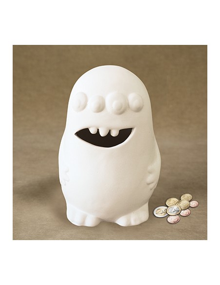 Unglazed Ceramics Monster Money Bank-Bisque -TO PAINT YOURSELF
