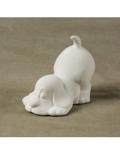 Unglazed Ceramics Playful Puppy-Bisque -TO PAINT YOURSELF